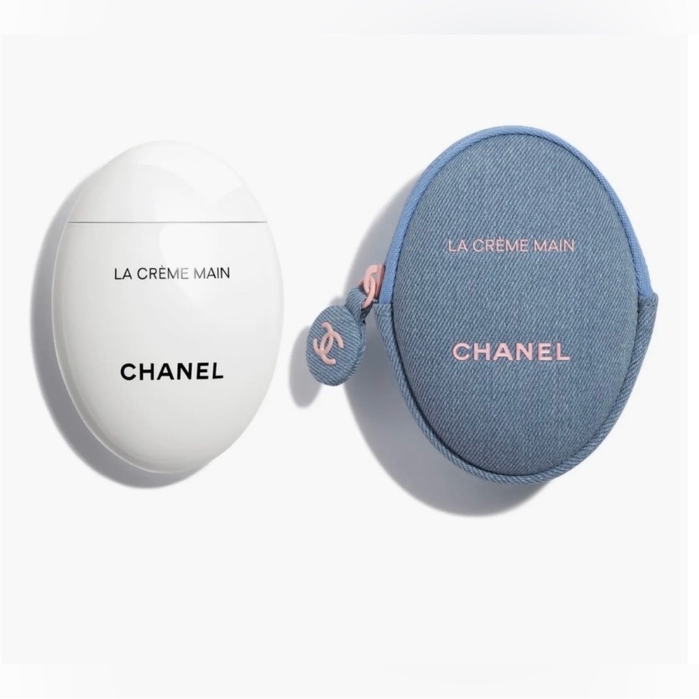 Chanel | Limited Edition | La Crème Main Hand Cream with Zippered Denim Pouch - Picture 2 of 15